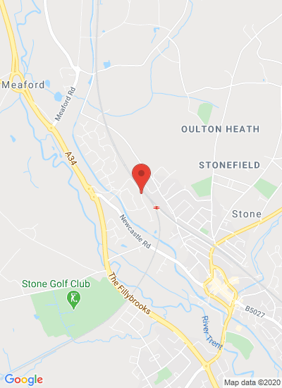 Map showing Staffordshire, United Kingdom