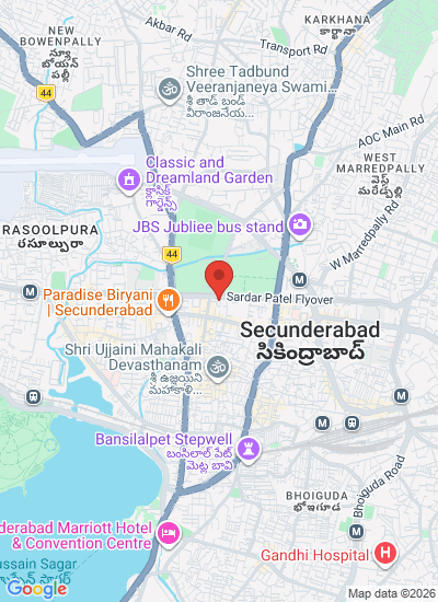 Map showing Secunderabad, India