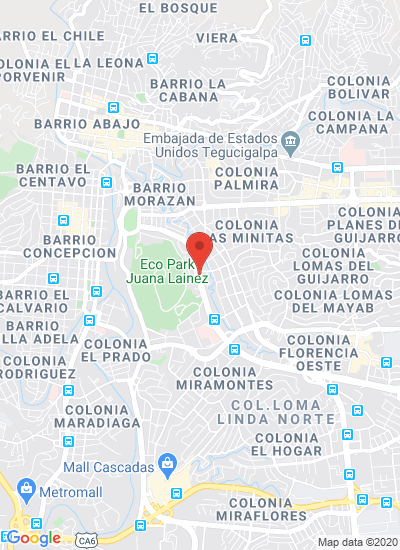 Map showing Tegucigalpa, Honduras