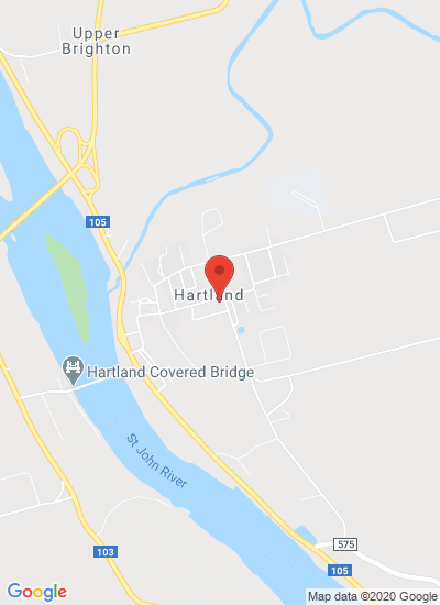 Map showing Hartland, Canada