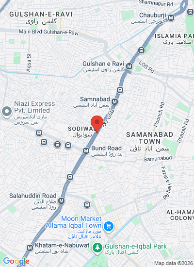 Map showing Lahore, Pakistan