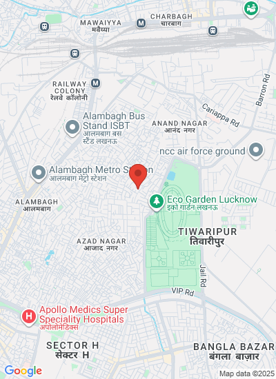 Map showing Lucknow, India