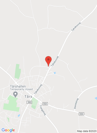 Map showing Taars, Denmark