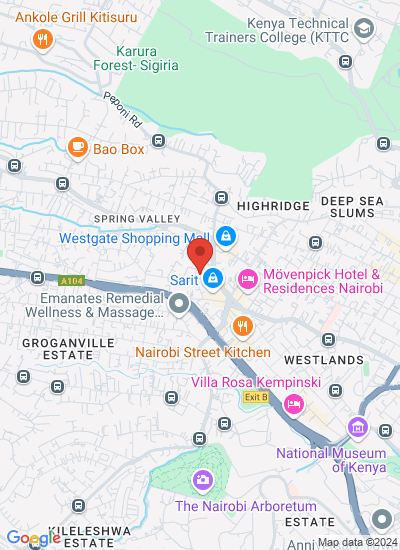 Map showing NAIROBI, Kenya