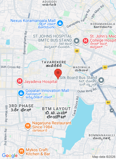 Map showing Bangalore, India