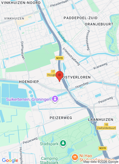 Map showing Groningen, Netherlands