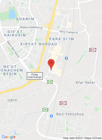 Map showing Netanya, Israel