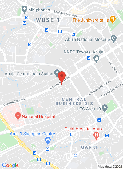 Map showing Central Business District, Nigeria