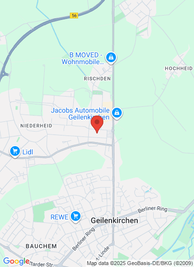 Map showing Geilenkirchen, Germany