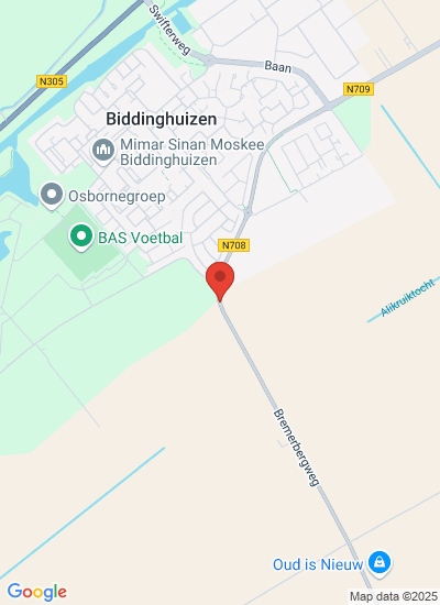 Map showing Biddinghuizen, Netherlands