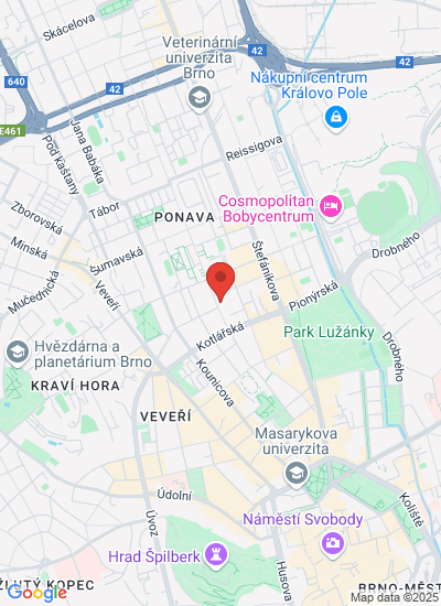 Map showing Brno, Czechia