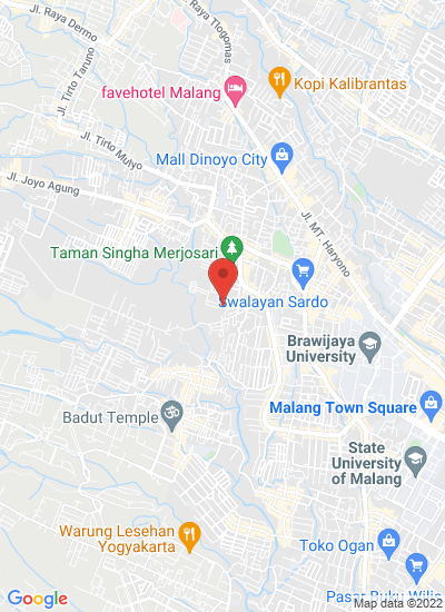Map showing Malang, Indonesia