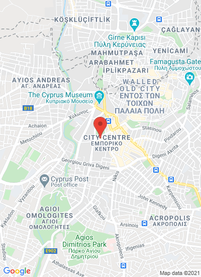 Map showing Nicosia, Cyprus