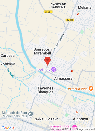 Map showing Almàssera, Spain