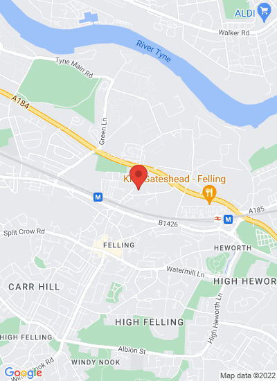 Map showing Gateshead, United Kingdom