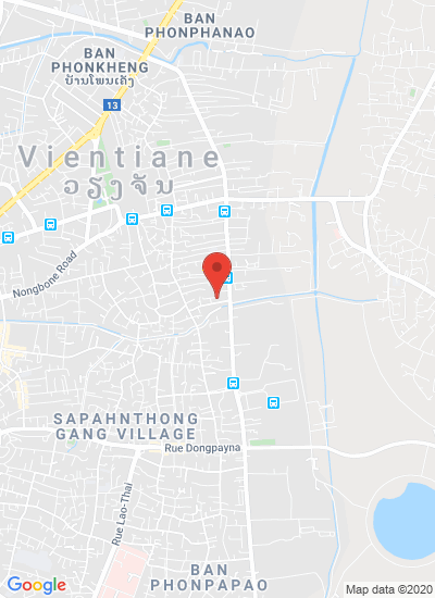 Map showing Ventiane, Laos