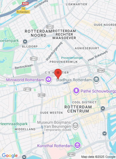 Map showing Rotterdam, Netherlands