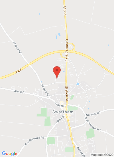 Map showing Swaffham, United Kingdom