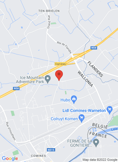 Map showing Comines, Belgium