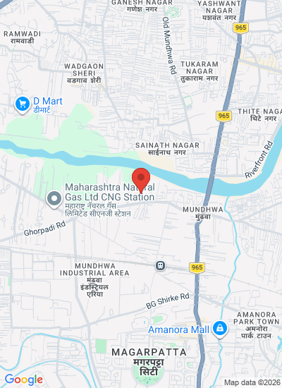 Map showing Pune, India