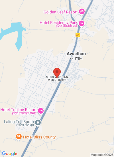 Map showing Dhule, India