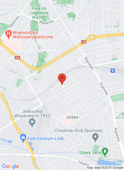 Map showing Łódź, Poland
