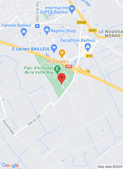 Map showing Bailleul, France