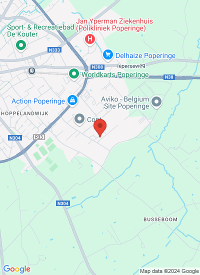Map showing Poperinge, Belgium