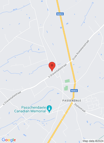 Map showing Passendale, Belgium