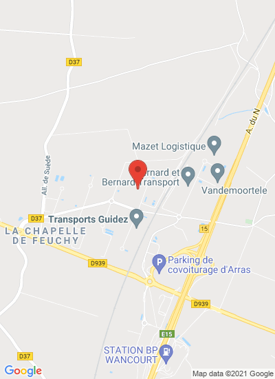 Map showing Arras, France