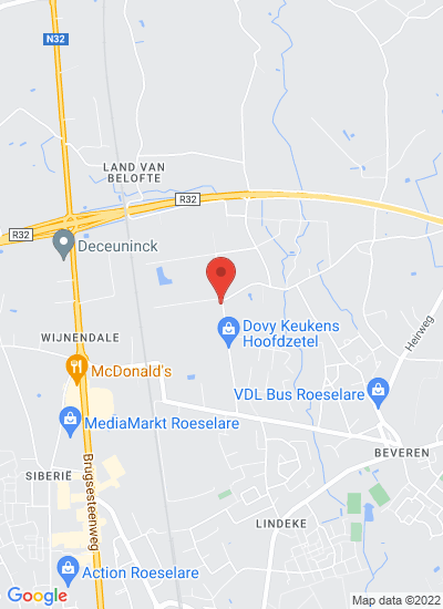 Map showing Roeselare, Belgium