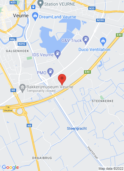 Map showing Veurne, Belgium