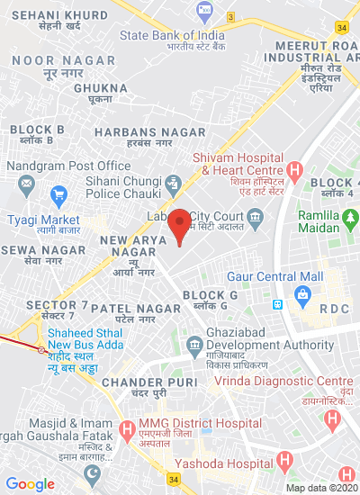 Map showing Ghaziabad, India