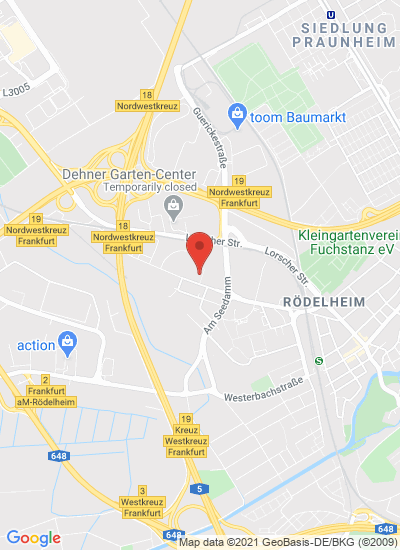 Map showing Frankfurt/Main, Germany