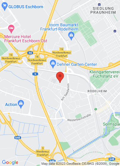 Map showing Frankfurt, Germany