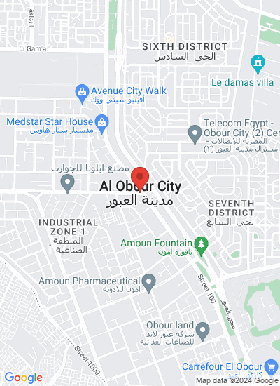 Map showing El Obour Industrial Zone, Egypt