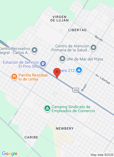 Map showing Mar del Plata, Argentina