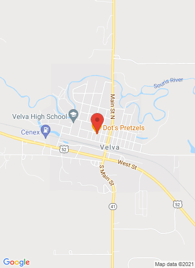 Map showing Velva, United States
