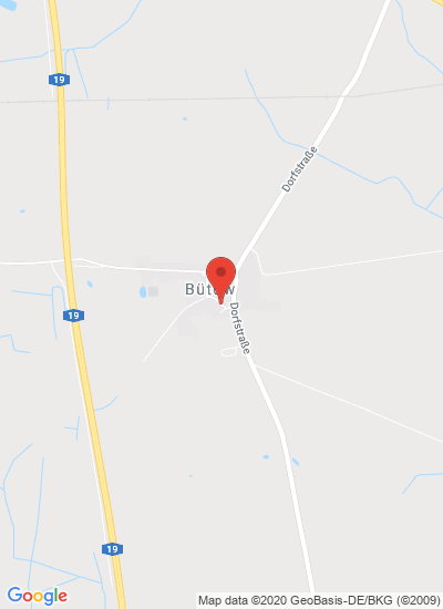 Map showing Bütow, Germany