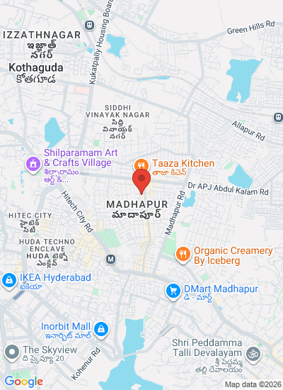 Map showing Hyderabad,, India