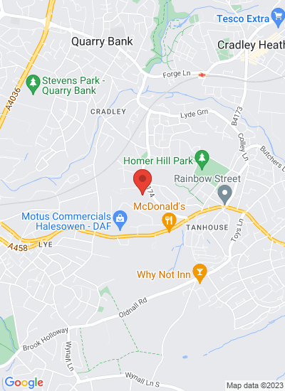 Map showing Halesowen, United Kingdom