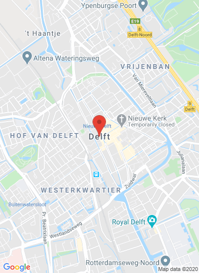 Map showing Delft, Netherlands