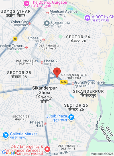 Map showing Gurugram, India