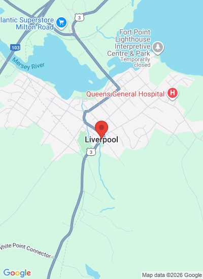 Map showing Liverpool, Canada