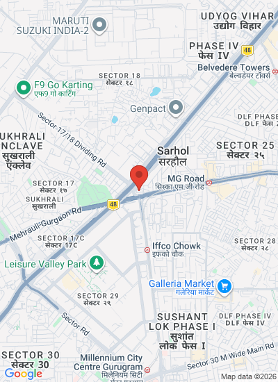 Map showing Gurgaon, India