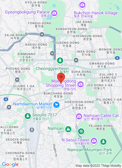 Map showing Jung-gu, South Korea
