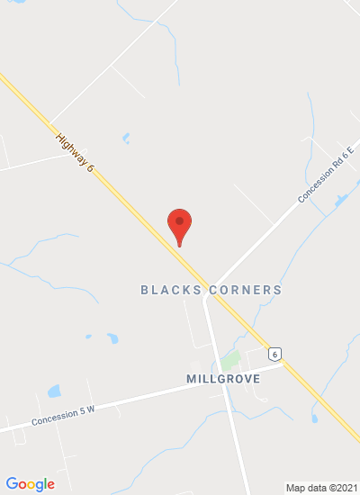 Map showing Millgrove, Canada