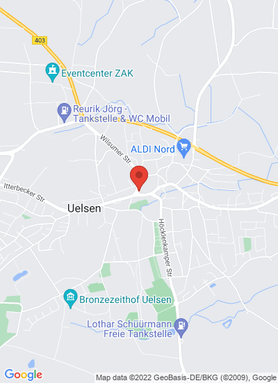 Map showing Uelsen, Germany