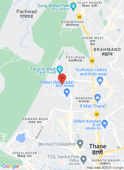 Map showing Thane, India
