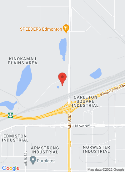 Map showing Edmonton, Canada